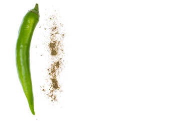 Fresh chilli peppers on white background