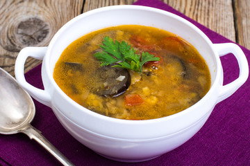 Vegetable soup with lentils