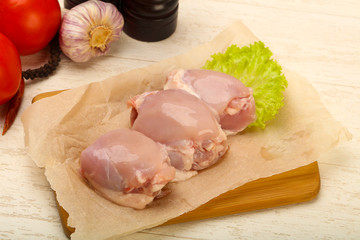 Boneless raw chicken thighs