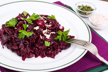 Healthy diet. Salad with beets