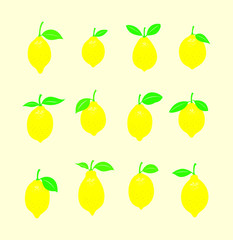 fresh yellow lemon vector