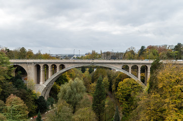 Fototapeta na wymiar Adolphe Bridge in Luxembourg City, Luxembourg