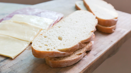 cheese ,ham and bread