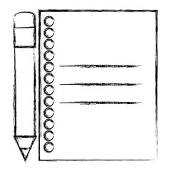 sheet of notebook with pencil icon vector illustration design