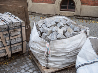 Baustelle Pflastersteine Transportsack 