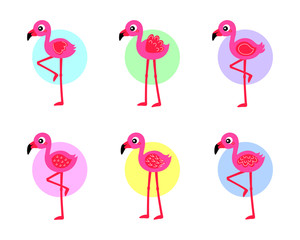 cute flamingo cartoon vector collection