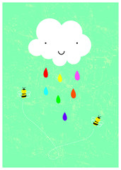 nursery happy cloud poster