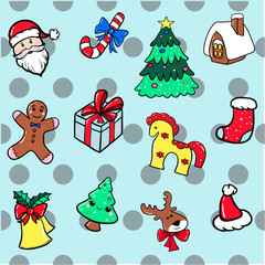 set of christmas elements vector