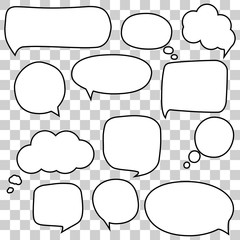 Speech bubbles set isolated on chess back