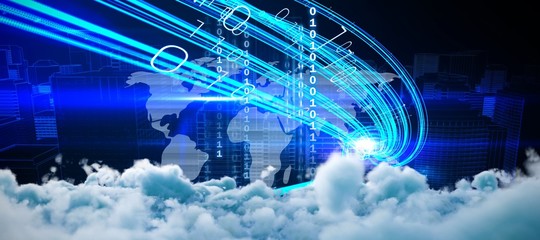 Composite image of digitally composite image of storm clouds 