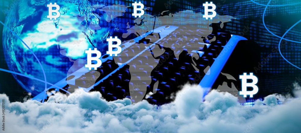 Poster composite image of digitally composite image of storm clouds