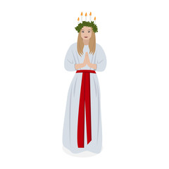 Scandinavian tradition Saint Lucys, vector