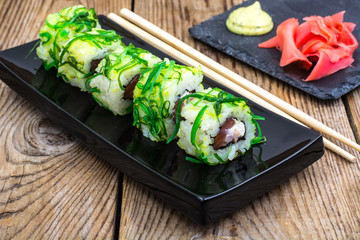 Sushi rolls with tuna