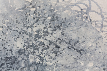 Grey watercolor abstract hand painted background. Water drops.