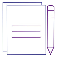 sheet of notebook with pencil icon vector illustration design