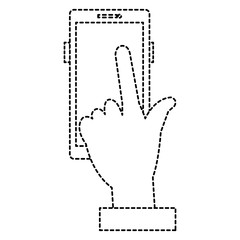 hands human with smartphone device vector illustration design