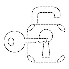 safe secure padlock with key vector illustration design