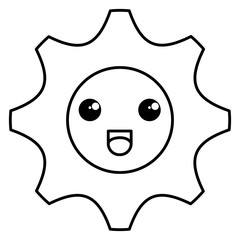 gear machine kawaii character vector illustration design