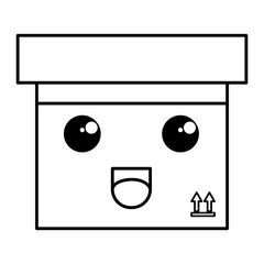 carton box kawaii character vector illustration design