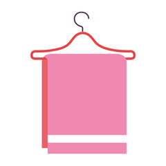 towel hanging in wire hook vector illustration design