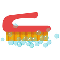 handle brush cleaning isolated icon vector illustration design