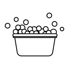 laundry pot with foam vector illustration design