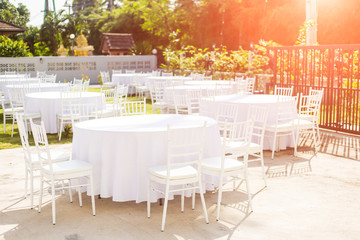 Table outdoor at wedding reception