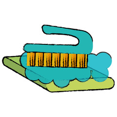 handle brush cleaning isolated icon vector illustration design