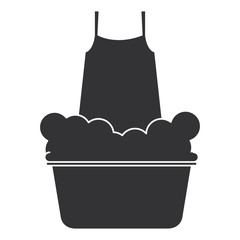 laundry pot with blouse vector illustration design