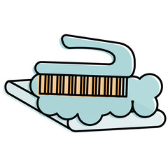 handle brush cleaning isolated icon vector illustration design