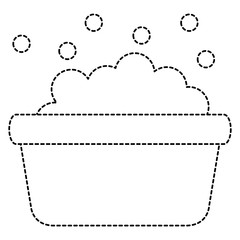 laundry pot with foam vector illustration design