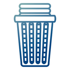 laundry basket with pile of folded clothes vector illustration design