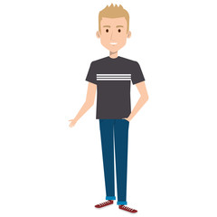 young man avatar character vector illustration design