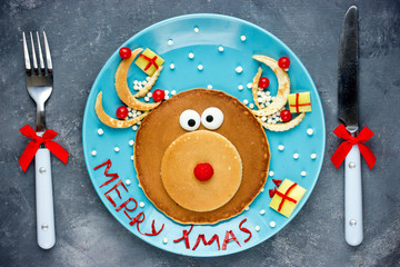 Reindeer Christmas pancakes