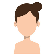 beautiful woman shirtless avatar character vector illustration design