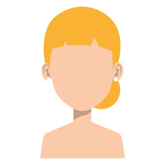 beautiful woman shirtless avatar character vector illustration design