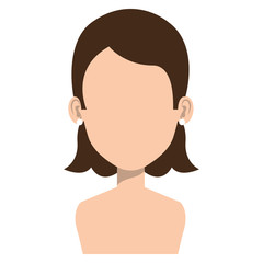 beautiful woman shirtless avatar character vector illustration design