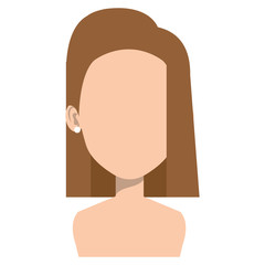 beautiful woman shirtless avatar character vector illustration design