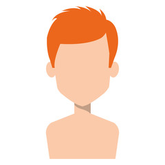 young man shirtless avatar character vector illustration design