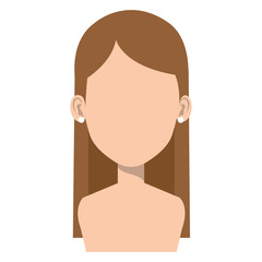 beautiful woman shirtless avatar character vector illustration design