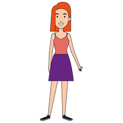 beautiful woman avatar character vector illustration design