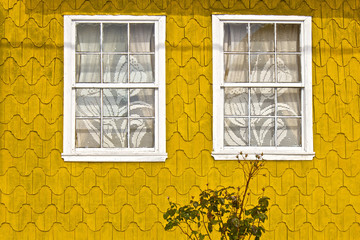 【チリ】チロエ島のウロコ模様の家屋