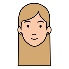 beautiful woman head avatar character vector illustration design