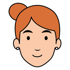 beautiful woman head avatar character vector illustration design