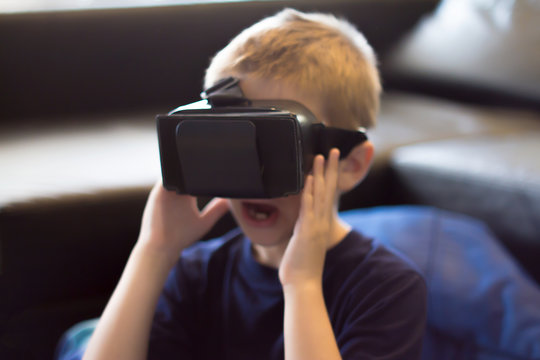 Boy experiencing virtual reality