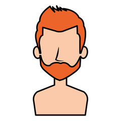 young man shirtless avatar character vector illustration design