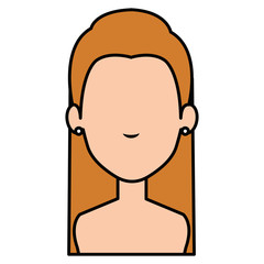 beautiful woman shirtless avatar character vector illustration design