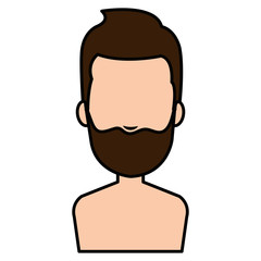 young man shirtless avatar character vector illustration design
