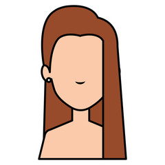 beautiful woman shirtless avatar character vector illustration design