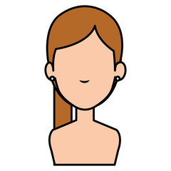 beautiful woman shirtless avatar character vector illustration design